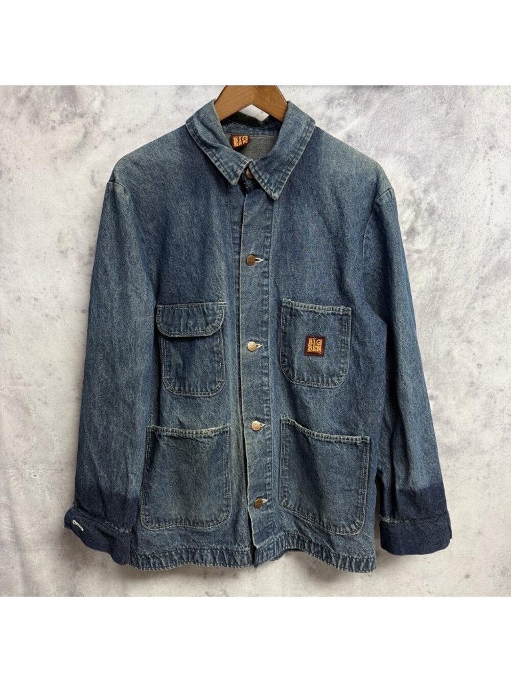 Vintage Big Ben Denim Chore Barn Coat Jacket Mens Medium Blue Workwear